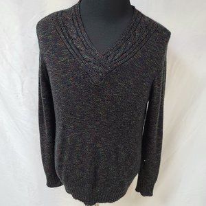 Laura Scott Womens XL Multicolor V Neck Long Sleeve Stretch Pullover Sweater